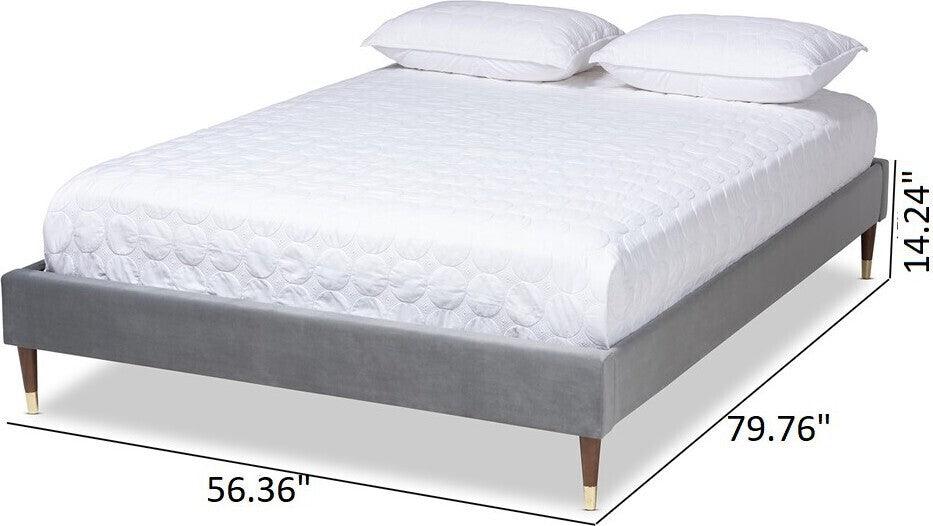 Wholesale Interiors Beds - Volden Full Bed Charcoal Velvet
