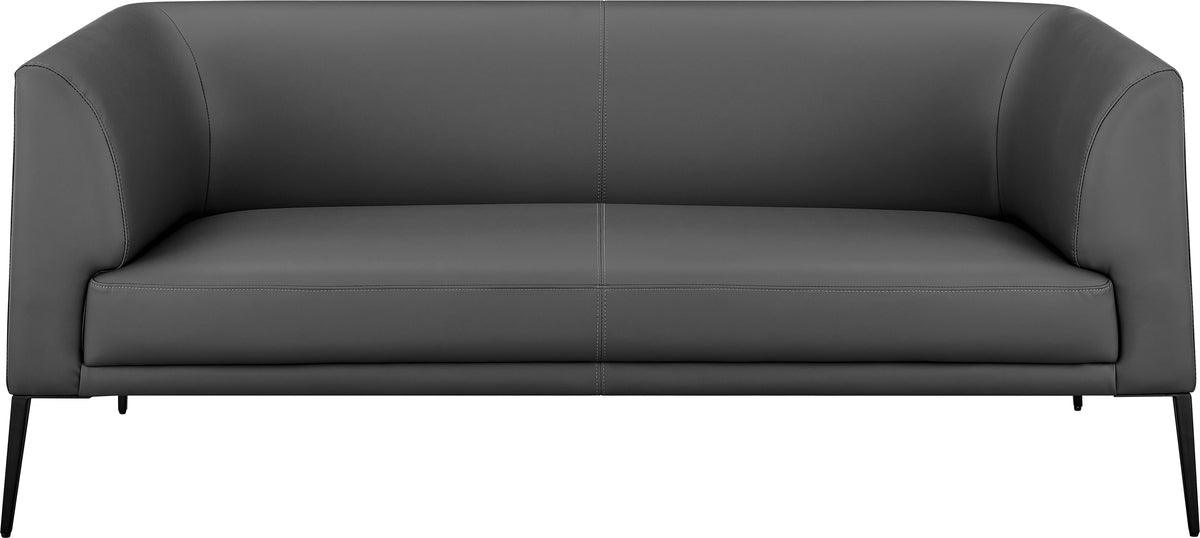 Euro Style Loveseats - Matias Loveseat in Gray Leatherette with Matte Black Legs