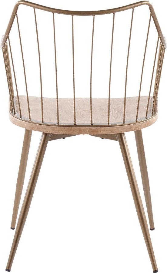 Lumisource Accent Chairs - Winston Farmhouse Chair in Antique Copper Metal and White Washed Wood