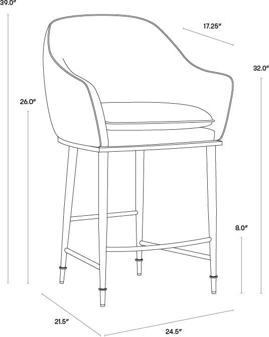 SUNPAN Barstools - Bowman Counter Stool - Flint Grey