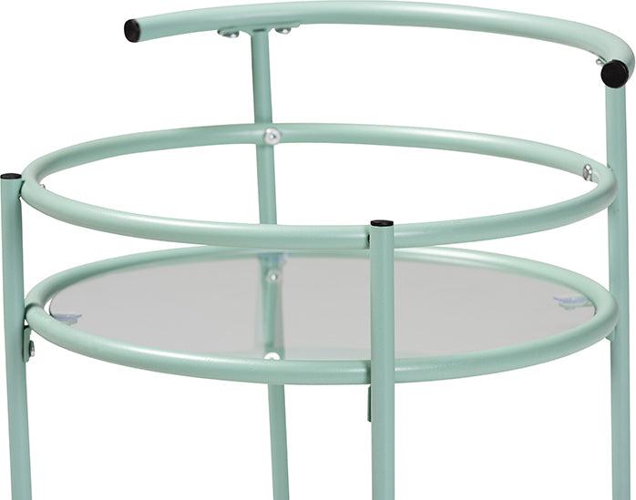 Wholesale Interiors Kitchen & Bar Carts - Newell Mint Green Finished Metal 2-Tier Kitchen Cart