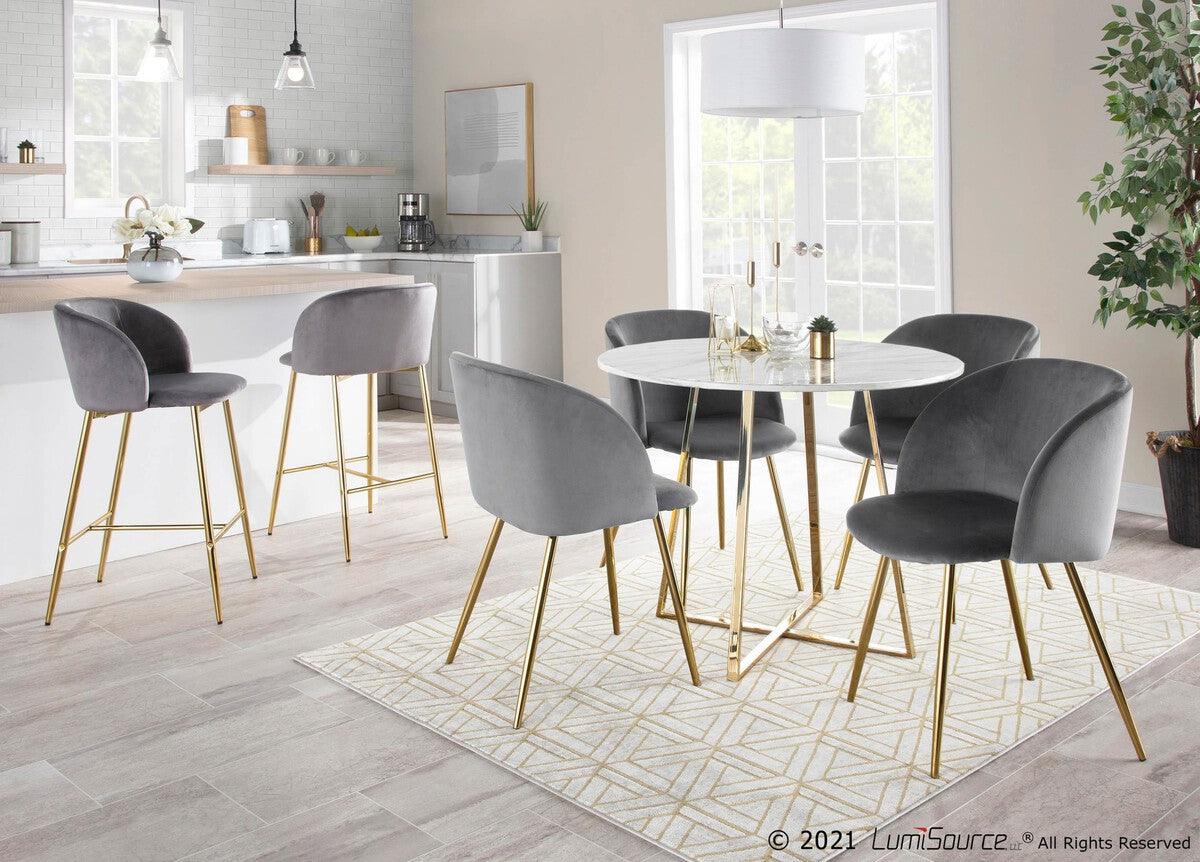 Lumisource Living Room Sets - Fran Chair 32" Gold Steel & Silver Velvet (Set of 2)