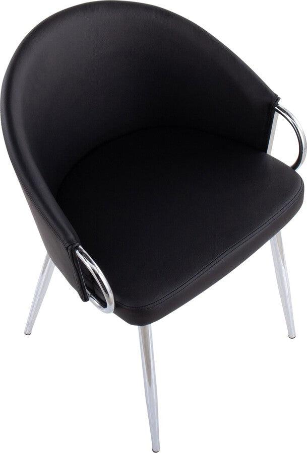 Lumisource Accent Chairs - Claire Chair 29.5" Silver Metal & Black PU