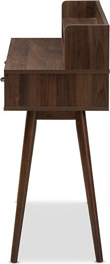 Wholesale Interiors Desks - Disa Mid-Century Modern Walnut Brown Finished 2-Drawer Desk