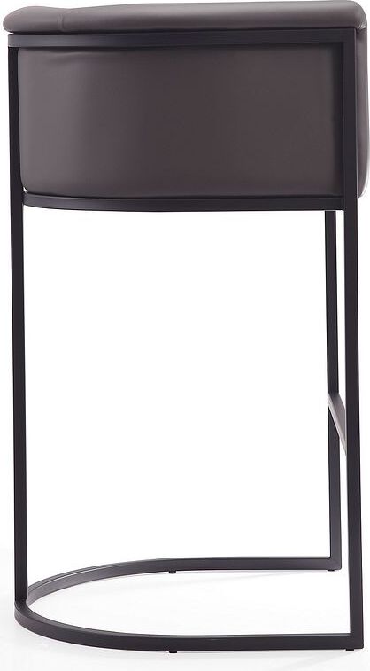 Manhattan Comfort Barstools - Cosmopolitan 37.8 in. Pebble and Black Metal Barstool (Set of 3)