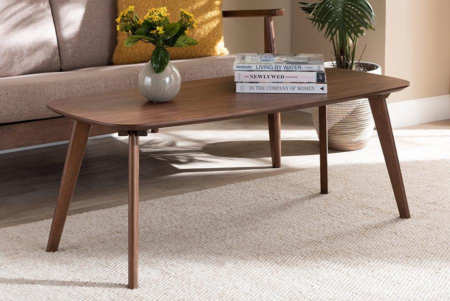 Wholesale Interiors Coffee Tables - Dahlia Mid-Century Modern Walnut Finished Coffee Table