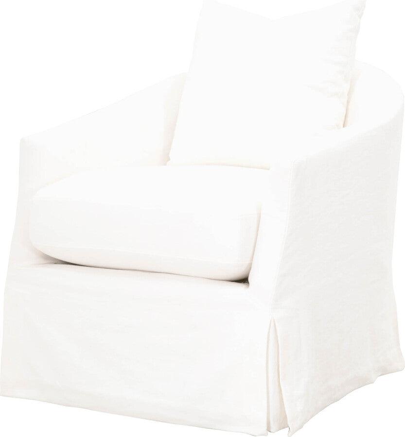 Essentials For Living Accent Chairs - Faye Slipcover Swivel Club Chair Cream Crepe