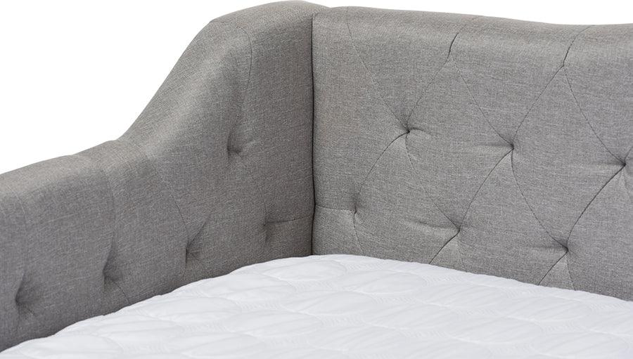 Wholesale Interiors Daybeds - Perry Modern and Contemporary Light Grey Fabric Daybed with Trundle