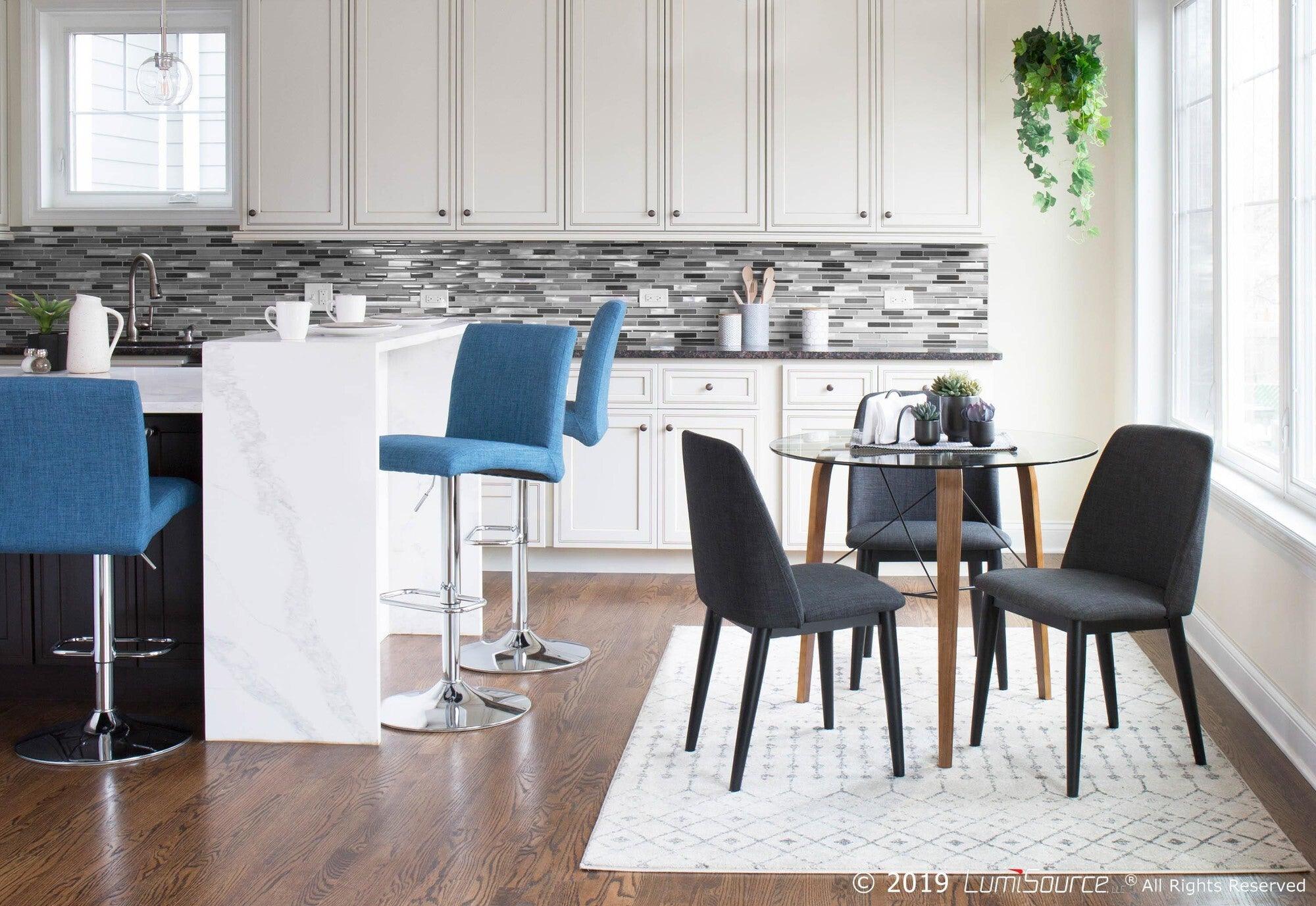 Lumisource Dining Chairs - Tintori Contemporary Dining Chair in Charcoal Fabric (Set of 2)