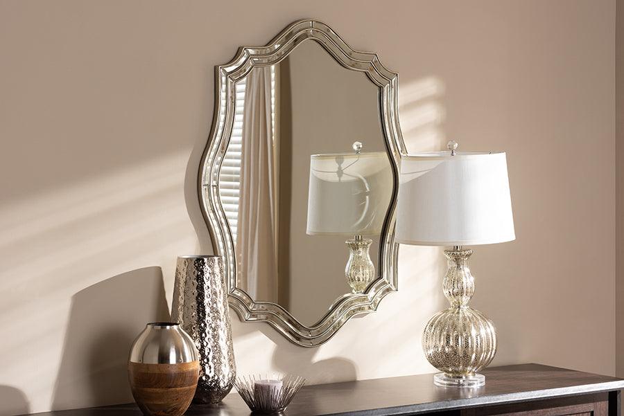 Wholesale Interiors Mirrors - Isidora Art Deco Antique Silver Finished Accent Wall Mirror