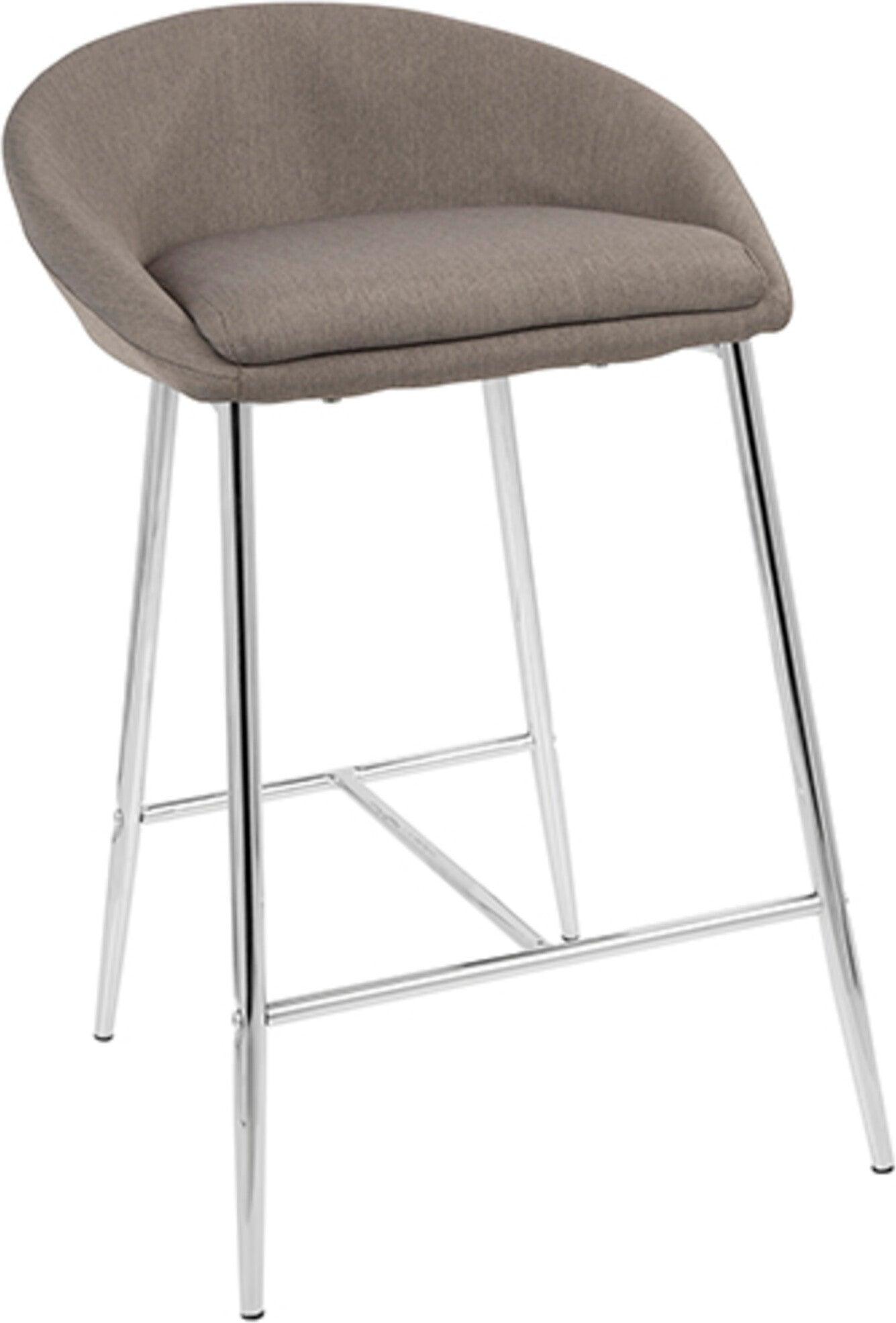 Lumisource Barstools - Matisse Counter Stool Chrome & Gray (Set of 2)