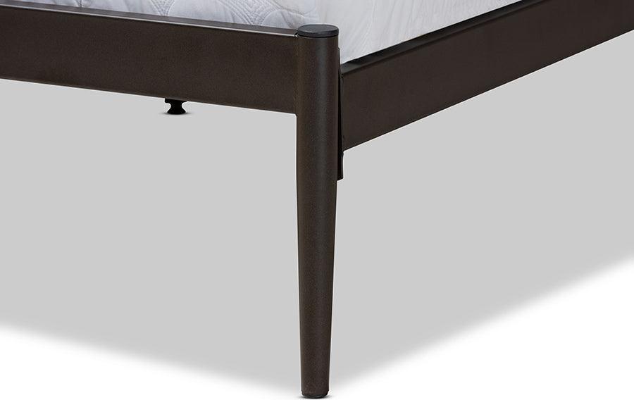 Wholesale Interiors Beds - Nano Modern and Contemporary Black Finished Metal Queen Size Platform Bed