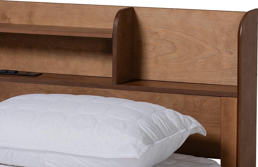Wholesale Interiors Beds - Harper Mid-Century Modern Transitional Walnut Brown Finished Wood Full Size Platform Bed