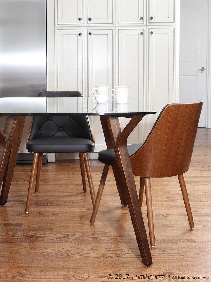Lumisource Dining Chairs - Gianna Mid-Century Modern Dining/Accent Chair in Walnut with Grey Faux Leather