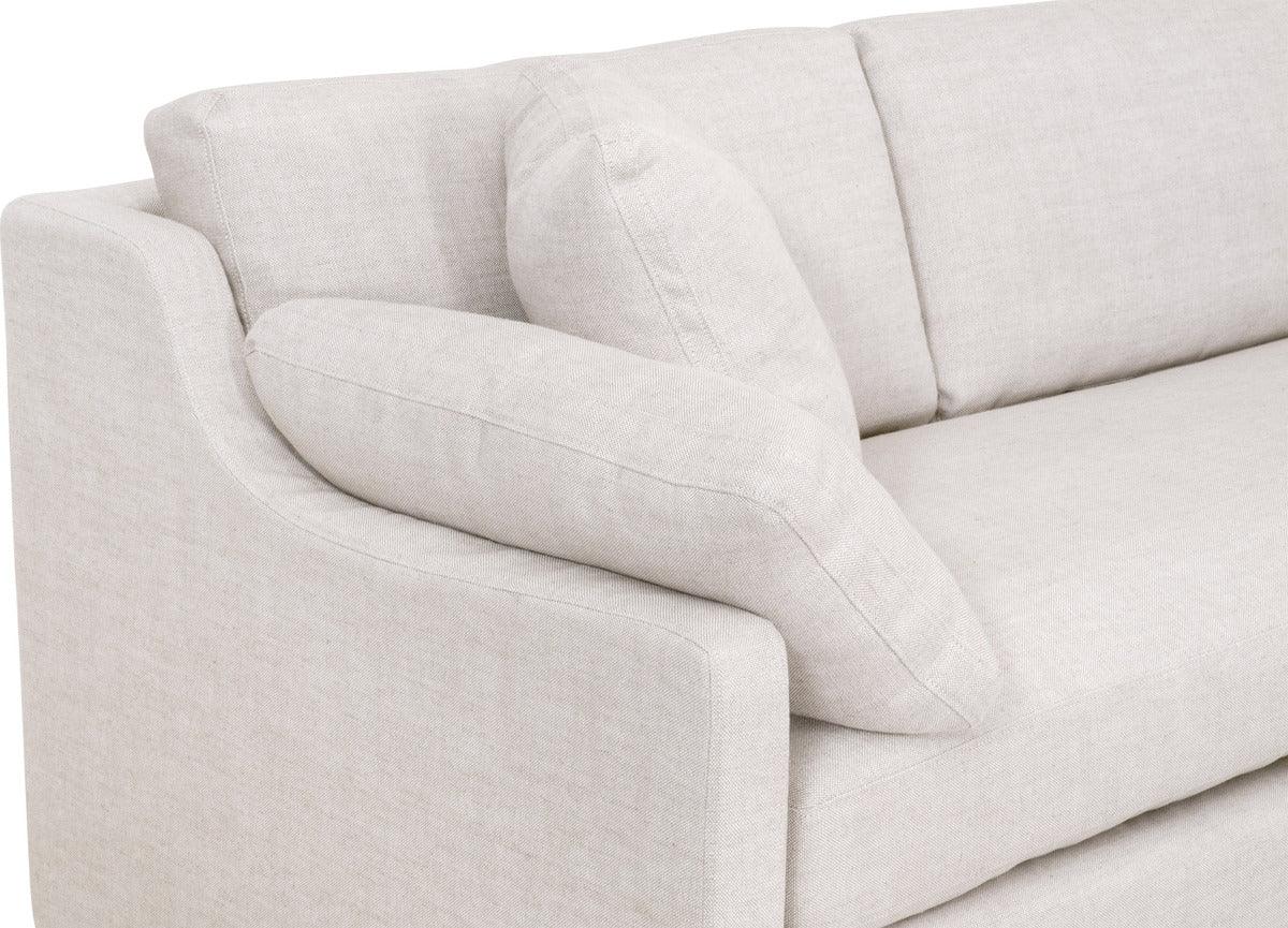 Essentials For Living Sectional Sofas - Lena Modular Slope Arm Slipcover 2-Seat Left Arm Sofa Bisque, Espresso