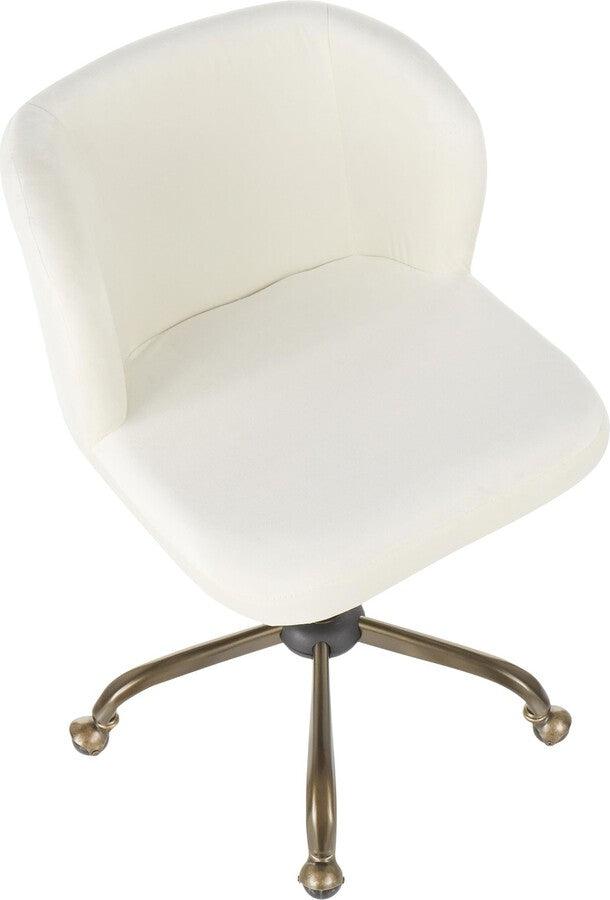 Lumisource Task Chairs - Fran Contemporary Task Chair in Cream Velvet