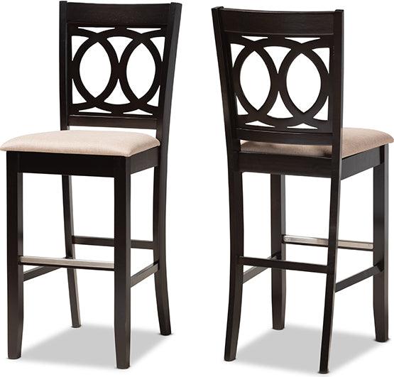 Wholesale Interiors Barstools - Carson Espresso Brown Finished Wood 2-Piece Bar Stool Set