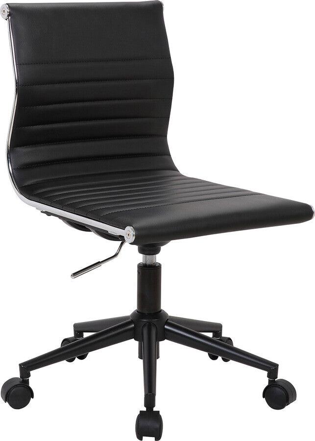 Lumisource Task Chairs - Masters Industrial Task Chair in Black Base and Black Faux Leather