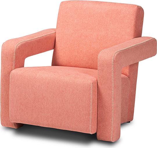 Wholesale Interiors Accent Chairs - Madian Modern and Contemporary Light Red Fabric Upholstered Armchair