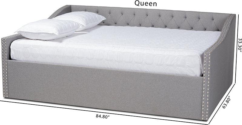 Wholesale Interiors Daybeds - Haylie Modern and Contemporary Light Grey Fabric Upholstered Queen Size Daybed