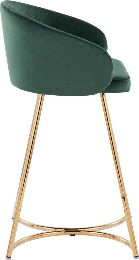 Lumisource Barstools - Cece /Glam Counter Stool In Gold Steel & Green Velvet (Set of 2)