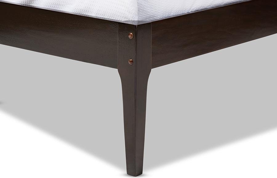 Wholesale Interiors Beds - Bentley Mid-Century Modern Cappuccino Finishing Solid Wood Queen Size Bed Frame