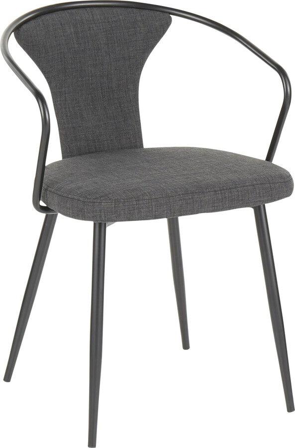 Lumisource Accent Chairs - Waco Upholstered Chair 29" Black Metal & Gray Fabric