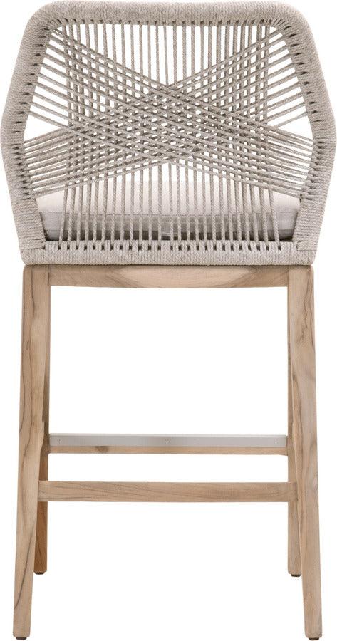 Essentials For Living Outdoor Barstools - Loom Outdoor Barstool Taupe White Gray Teak