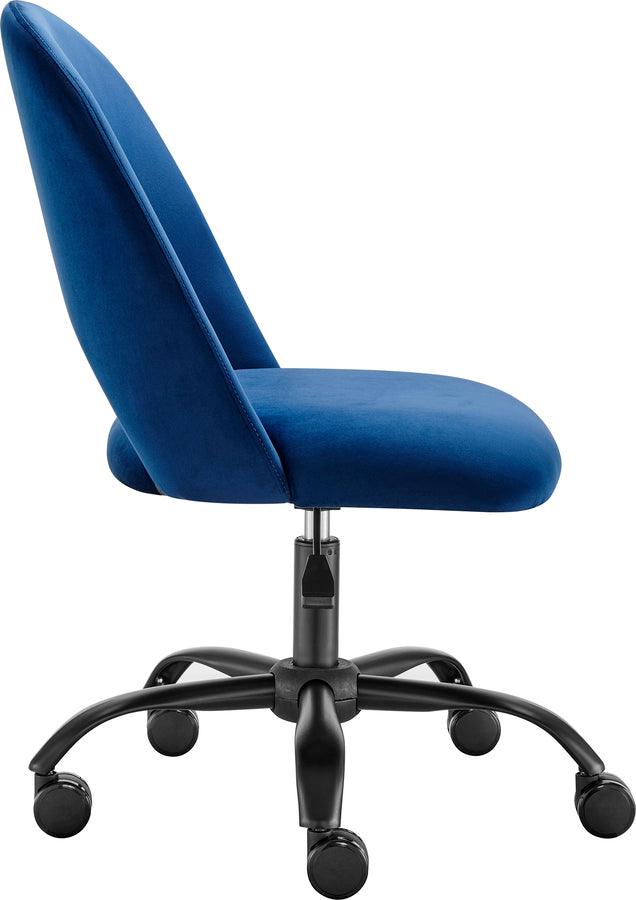 Euro Style Task Chairs - Alby Office Chair in Blue with Black Base