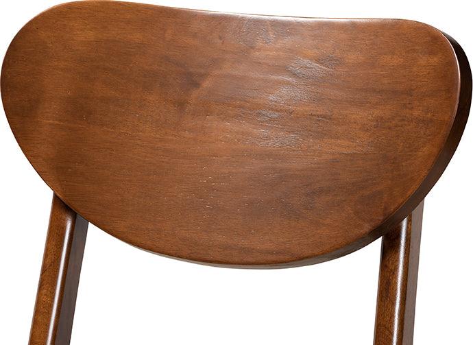 Wholesale Interiors Barstools - Katya Grey Fabric Upholstered and Walnut Brown Finished Wood 2-Piece Bar Stool Set