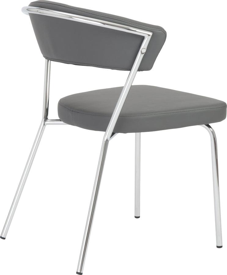 Euro Style Dining Chairs - Draco Dining Chair in Gray with Chrome Legs - Set of 2