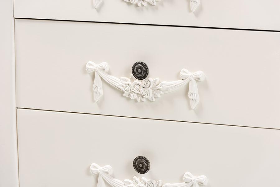 Wholesale Interiors Buffets & Cabinets - Eliya Classic and Traditional White Finished Wood 3-Drawer Storage Cabinet