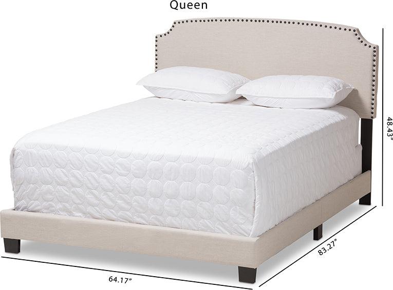 Wholesale Interiors Beds - Odette Queen Bed Light Beige