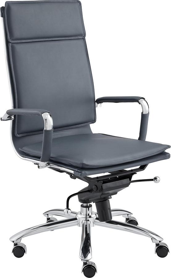 Euro Style Task Chairs - Gunar Pro High Back Office Chair Blue & Chrome