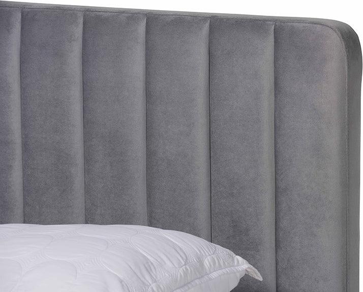 Wholesale Interiors Beds - Nami Queen Bed Light Gray & Gold