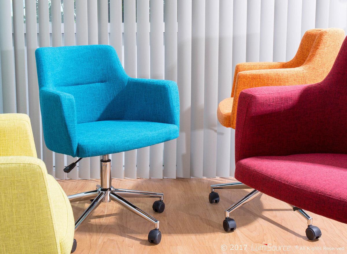 Lumisource Task Chairs - Andrew Contemporary Adjustable Office Chair in Green