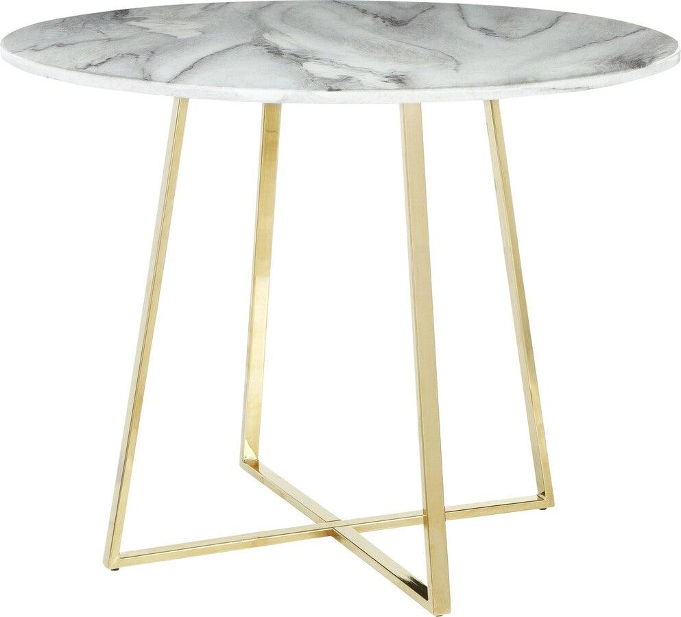 Lumisource Dining Tables - Cosmo Contemporary/Glam Dining Table in Gold Metal and White Marble Top