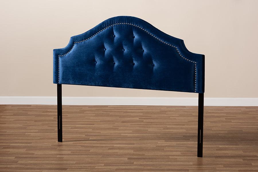 Wholesale Interiors Headboards - Cora Modern And Contemporary Royal Blue Velvet Fabric Upholstered King Size Headboard