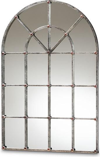 Wholesale Interiors Mirrors - Newman Vintage Farmhouse Antique Silver Finished Arched Window Accent Wall Mirror