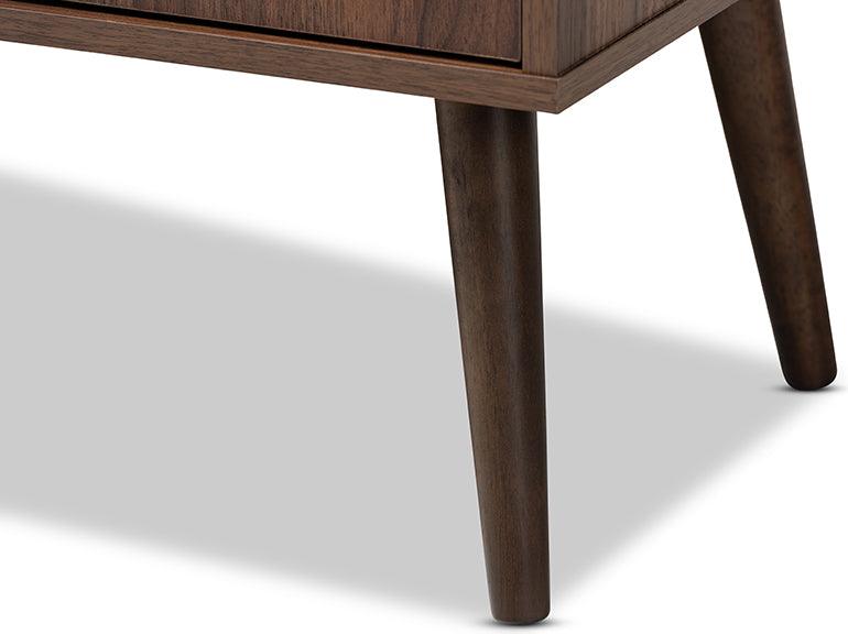 Wholesale Interiors Buffets & Sideboards - Leena Modern Two-Tone and Walnut Finished Wood 2-Drawer Sideboard Buffet Walnut Brown & White