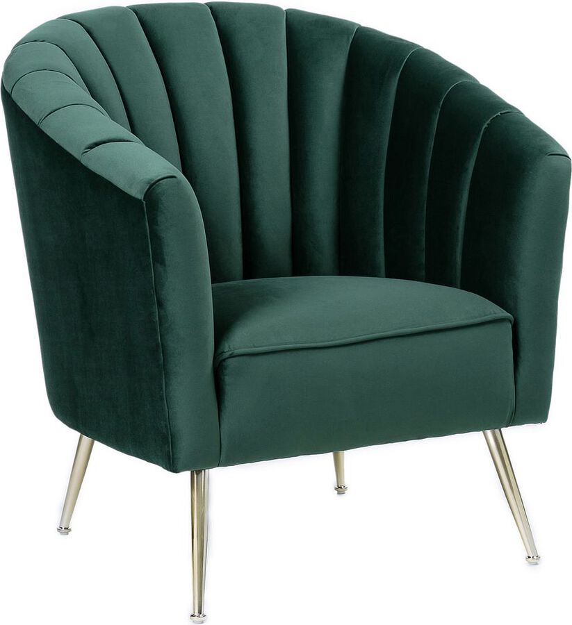 Manhattan Comfort Accent Chairs - Rosemont Green and Gold Velvet Accent Chair