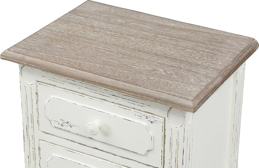 Wholesale Interiors Nightstands & Side Tables - Anjou Nightstand White/Light Brown