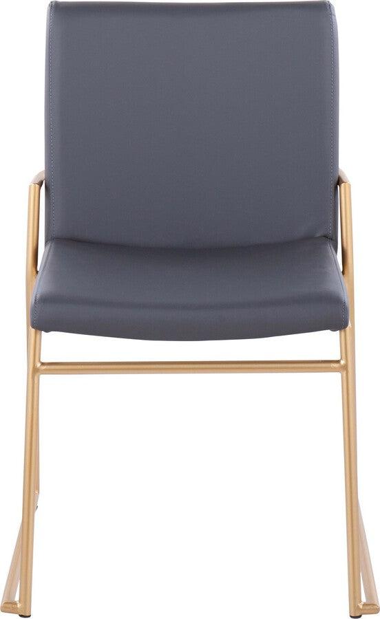 Lumisource Dining Chairs - Dutchess Contemporary Dining Chair In Gold Steel & Grey Faux Leather (Set of 2)