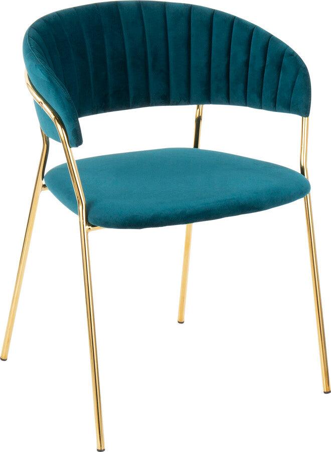Lumisource Living Room Sets - Tania Chair 30" Gold Metal & Teal Velvet (Set of 2)