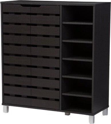 Wholesale Interiors Shoe Storage - Shirley Shoe Cabinet Dark Brown