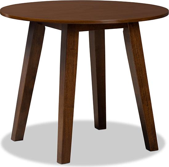 Wholesale Interiors Dining Tables - Ela Walnut Brown Finished 35-Inch-Wide Round Wood Dining Table