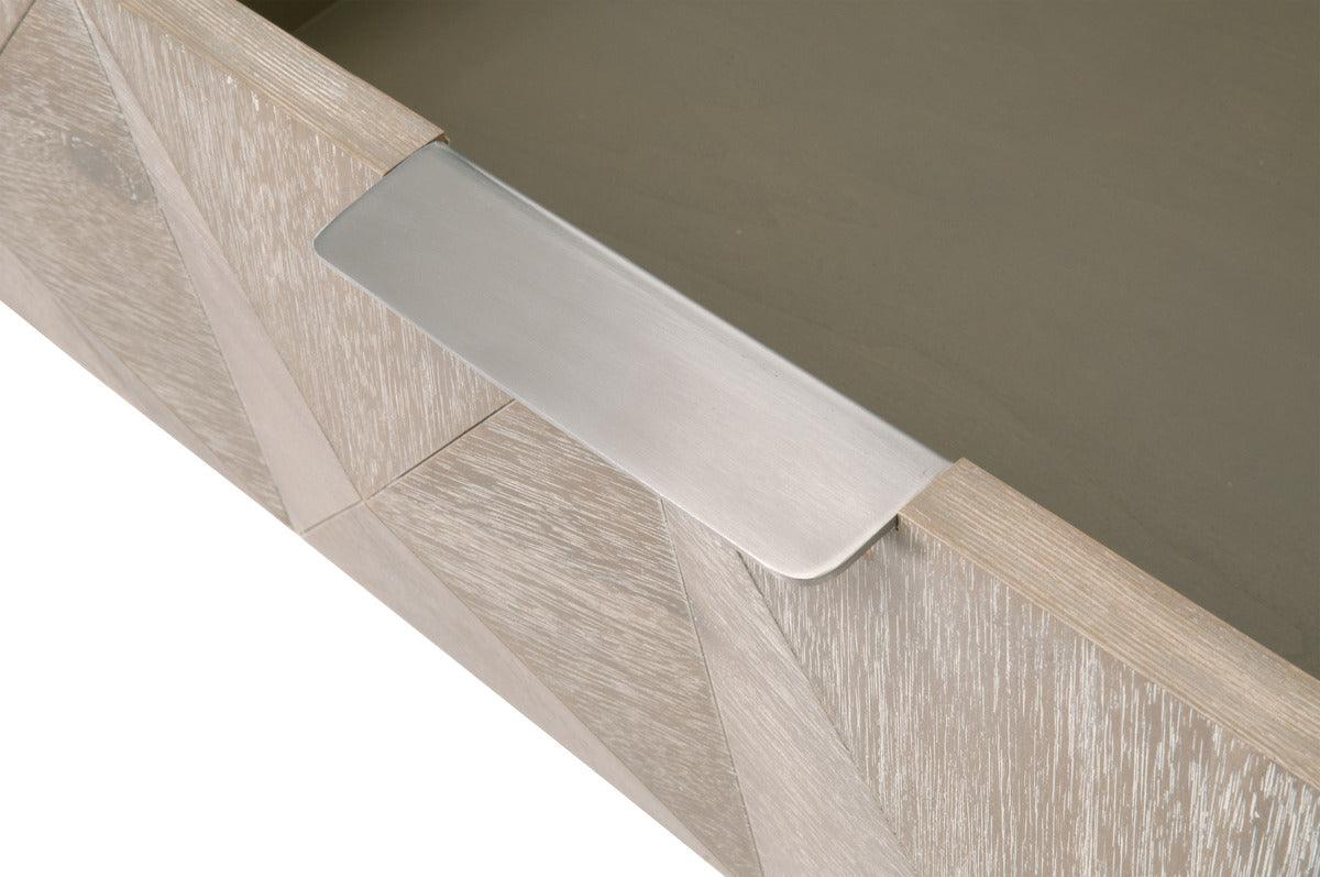 Essentials For Living Dressers - Atlas 6-Drawer Double Dresser Natural Gray Acacia, Brushed Stainless Steel