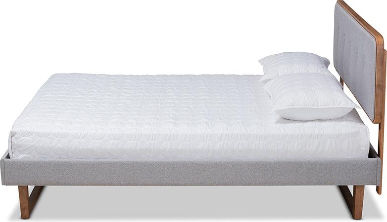 Wholesale Interiors Beds - Sofia King Bed Light Gray & Walnut