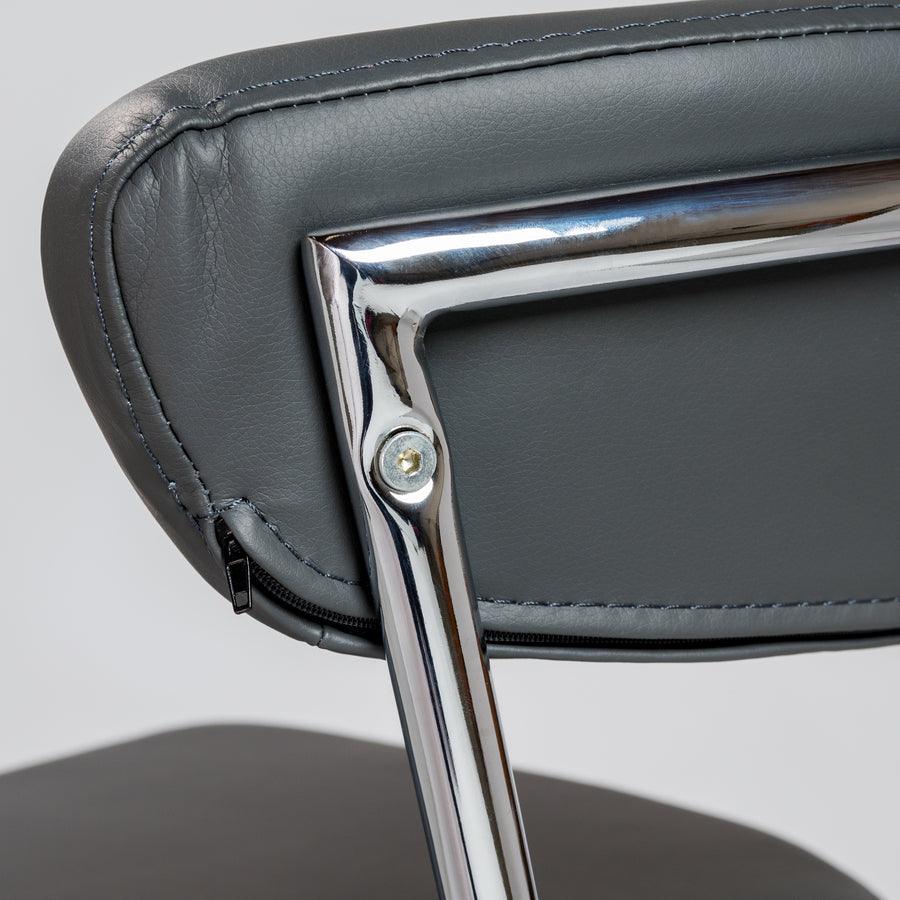 Euro Style Barstools - Draco-C Counter Stool In Gray With Chrome Base Frame And Base - Set Of 2