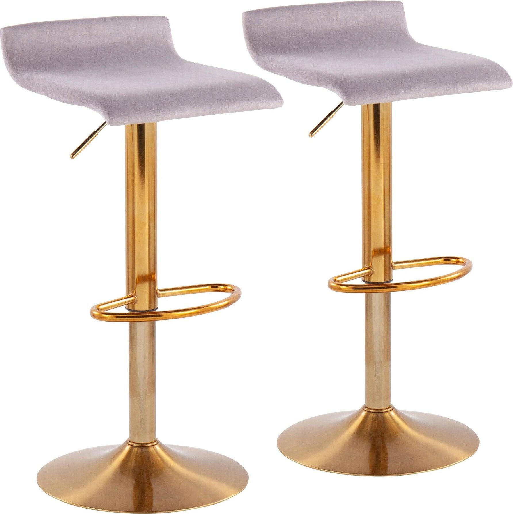 Lumisource Barstools - Ale Barstool Gold & Silver (Set of 2)